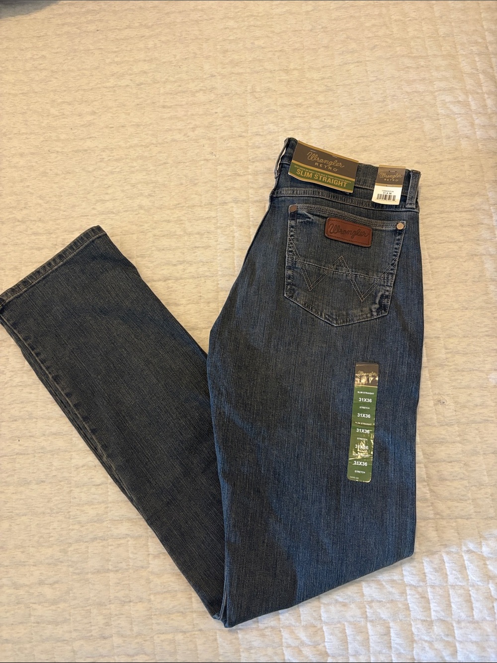 Wrangler retro Men’s Slim Straight Jeans - Indigo Blue 31/36